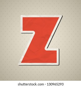 Paper alphabet in retro style. Vector ...illustration.
