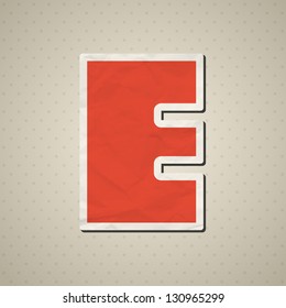 Paper alphabet in retro style. Vector ...illustration.