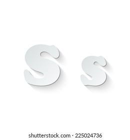 Paper alphabet - uppercase and lowercase letters S