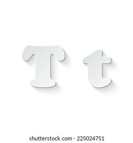 Paper alphabet - uppercase and lowercase letters T