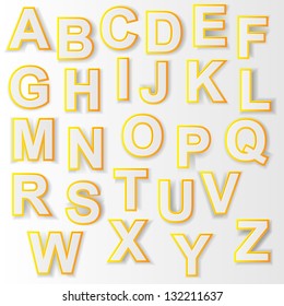 Paper alphabet. Vector illustration.