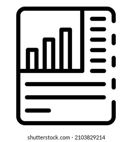 Paper analytics data icon. Outline paper analytics data vector icon for web design isolated on white background