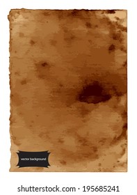 Paper with ancient texture look old made using coffee staining. Vector format. 