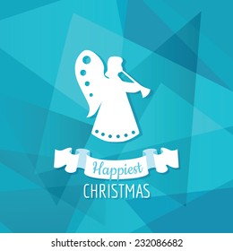 Ángel de papel - fondo de Navidad - en vector