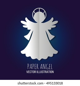 Paper angel. Angel Icon. Vector