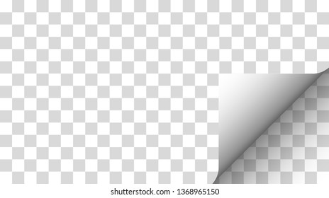 Paper angle on a transparent background. Vector illustration