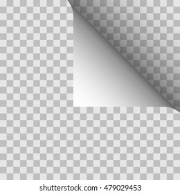 Paper angle on a transparent background. Vector illustration