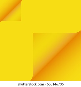 Paper angle on a yellow background. Vector illustration