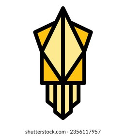 Paper animal icon outline vector. Geometric origami. Art creative color flat