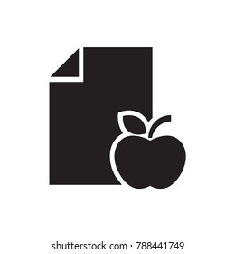 paper and apple icon illustration isolated vector sign symbol