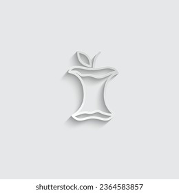 paper apple icon. vector black apple symbol