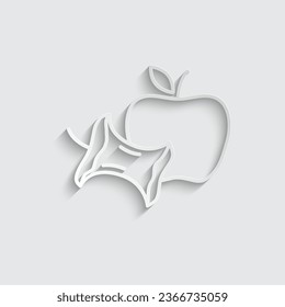 paper apple icon vector diet sign