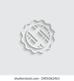 paper apple pie icon - vector 