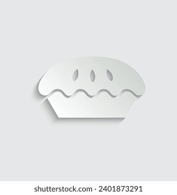 paper apple pie icon - vector 