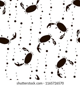 Paper application with crabs and bubbles for wrapping, craft, textile, fabric
