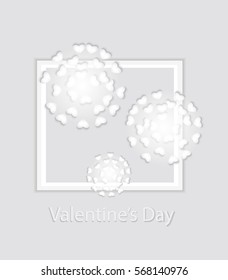 paper applique, Valentine's day, hearts, paper, gray tones