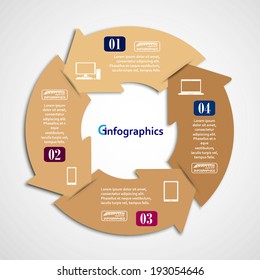 Paper arrow circle vector conception