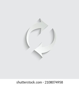 Papierargensymbol: Pfeile drehen, Recycling-Symbol