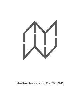 plegado de flecha de papel plegado simple vector de logotipo geométrico