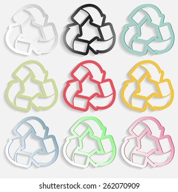 paper arrows in a circle 3d icons 