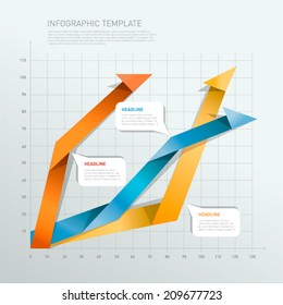 Paper arrows info-graphic. Vector Illustration.