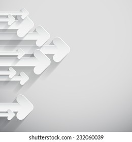 Paper Arrows on Light Background - Vector