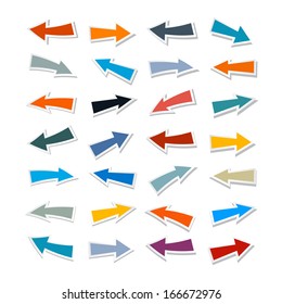 Paper Arrows Set Isolated on White Background