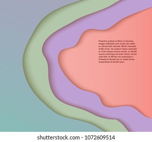 Paper art 3D abstract background with origami shapes. paper waves, layers texture. Geometric layout. Elements design. Vector illustration eps 10 for presentation frame theme cosmetic products