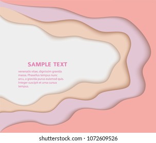 Paper art 3D abstract background with origami shapes. paper waves, layers texture. Geometric layout. Elements design. Vector illustration eps 10 for presentation frame theme cosmetic products