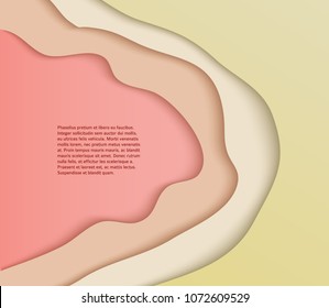 Paper art 3D abstract background with origami shapes. paper waves, layers texture. Geometric layout. Elements design. Vector illustration eps 10 for presentation frame theme cosmetic products