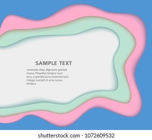 Paper art 3D abstract background with origami shapes. paper waves, layers texture. Geometric layout. Elements design. Vector illustration eps 10 for presentation frame theme cosmetic products