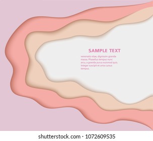 Paper art 3D abstract background with origami shapes. paper waves, layers texture. Geometric layout. Elements design. Vector illustration eps 10 for presentation frame theme cosmetic products