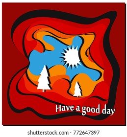 paper art 3d effect card