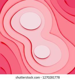 Paper art of abstract background with pink pastel color vector