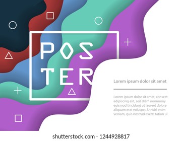 Paper art abstract background waves. Modern origami design template. Vector illustration. 3d brochure poster paper cut layers.