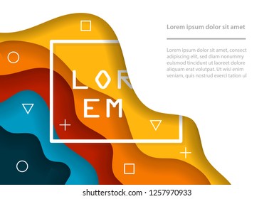 Paper art abstract background waves. Modern origami design template. Vector illustration. 3d brochure poster paper cut layers.