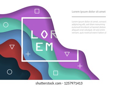 Paper art abstract background waves. Modern origami design template. Vector illustration. 3d brochure poster paper cut layers.