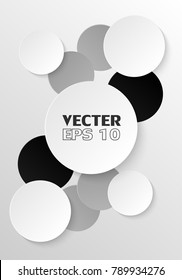 Paper art ,Abstract Circle White Background ,Vector