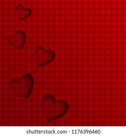 Paper art abstract hearts. Valentine's day paper carve background. Modern origami design template. 3d paper layers