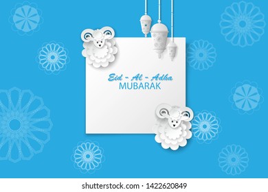 Paper art background. Kurban bairam. Eid al Adha.