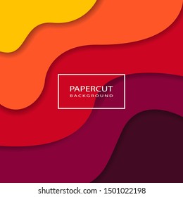 Paper art background with modern design vector for banner, header, wallpaper, invitation card, book cover and any use. Trendy ilustration template.