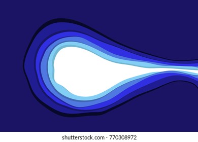 paper art blue background ,concept blue color step.vector and illustration background