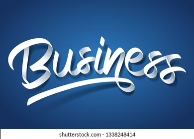Paper art of Business calligraphy hand lettering, vector art and illustration.
