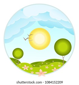 Paper art carve, origami concept nature and animals idea, vector art and illustration. Nature landscape background