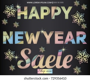 Paper art carving. Poster for the sale of goods for Christmas. discounts for the holiday. promotion and sale for online shopping, advertising actions, magazines . Vector illustration.