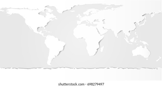 Paper art carving of a vector world map. Element of this image is furnished by NASA, vector art and illustration.