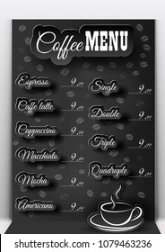 Paper art coffe menu design.