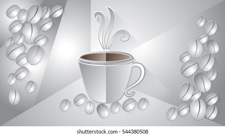 Paper Art, Coffee cup, Vector