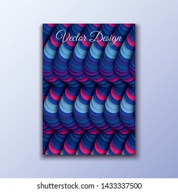 Paper art cover, colorful circles pattern. Vector flyer design