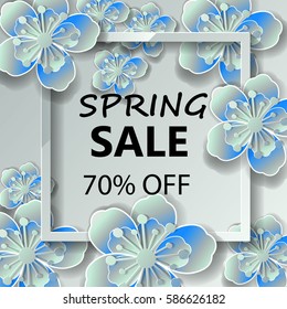Paper art cover design. Vector stock.
